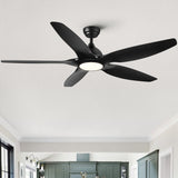 ZNTS 60 In Intergrated LED Ceiling Fan Lighting with Black ABS Blade W136755953