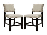 Set of 2 Counter Height Chairs in Antique Black and Beige B016P156353