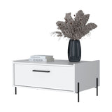 Glendale Coffee Table with Flip-Down Door in Melamine, White B128P244985
