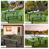 Picnic Table Bench Set Green 87099332