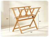 Natural Bamboo Art Storage Rack, Heavy-Duty Canvas Print Display Stand Holds Artwork Up to 34"x19", 03871321
