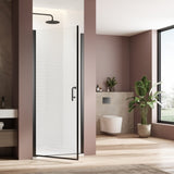 Pivot swing single glass panel door 34 in.W x 72 in.H,adjustable 33.5-35 inch frameless W2269P249430