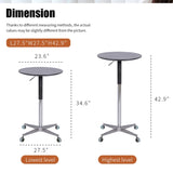 ZNTS Movable Adjustable Bar Table Pub Table 360 Swivel Counter Bar Height Aluminum Star Base Movable for 99056650