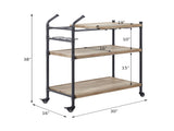 Brantley Oak & Sandy Black Finish Serving Cart B2726P286743
