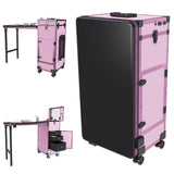 Portable Nail Art Table w/ LED Mirror, Bluetooth, Lockable Drawers, Telescopic Pole - Folding 33155804