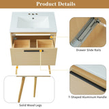24" Bathroom Vanity with Sink Combo, Multi-functional Bathroom Cabinet with Drawer, MDF Board, N725P176330N