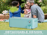 80 Quart Rolling Ice Chest, Portable Bar Drink Cooler with Catch Basin, Bottom Storage Tray and 10515126