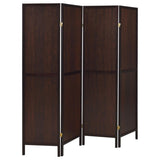 Rustic Tobacco and Cappuccino 4-Panel Folding Screen B062P153648