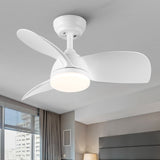 ZNTS 28 In Intergrated LED Ceiling Fan Lighting with White ABS Blade W1367P182807