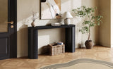 Mirod Vintage Console Table with Beaded Trim and Reversible Curved Legs, Natural Wood Veneer Finish N760P286010B