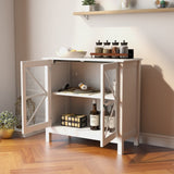 Kitchen cabinet with double glass doors W28228062