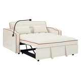 55.51 inch versatile foldable sofa bed in 3 lengths, modern sofa sofa sofa velvet pull-out bed, W2353P151789