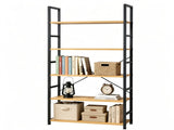 62"x 24" Freestanding Bookshelf 5 Tier Bookcase Open Display Storage Shelf with Metal Frame, Oak 18158030