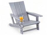 Gray Weatherproof HDPE Outdoor Adirondack Chair, 330LBS Capacity Ergonomic Patio Lounge Chair with 96564921