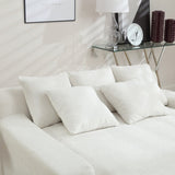 COOLMORE Chenille 2-seater lazy sofa With 5 back pillows,Comfy Sofa- Deep Seat Couch for Living W395P197923
