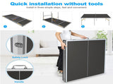 6ft Black Mid-Size Table Tennis Table Foldable & Portable Ping Pong Table Set for Indoor & Outdoor 19340841