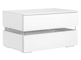 RGB LED Double Side Cabinet Bedside Table White 50895422
