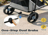 220LBS Large Capacity Dog Stroller, Foldable Pet Stroller with 360&deg Swivel Shock-Absorbing 75075649