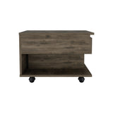 Luanda Lift Top Coffee Table, Casters, One Shelf -Dark Brown B07091884