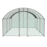 ZNTS Large Chicken Coop Metal Chicken Run with Waterproof and Anti-UV Cover, Dome Shaped Walk-in Fence W2505P171905