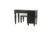 Traditional Formal Black Color Vanity Set w Stool Storage Drawers 1pc Bedroom Furniture Set Tufted B011111845
