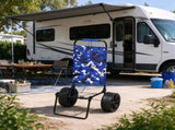 Heavy Duty Beach Dolly with 10" Big Wheels, 15.4" x 15.7" Cargo Deck, 69LBS Folding Sand Cart for 07876178
