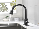 Single Handle High Arc Pull Out Kitchen Faucet,Single Level Stainless Steel Kitchen Sink Faucets 75411374