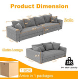 102.4 " Plush Corduroy 4-Seat Sofa,Modern Comfy Upholstered Sofa Cloud Couch,Deep Seat Couches with W1885P336064