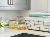 60L Rectangular Steel Laundry Basket, Black & Natural, Adult 78183959