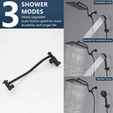 ZNTS Black shower System 12 Inch Bathroom Luxury Rain Mixer Shower Combo Set Wall Mounted Rainfall Shower W1932P218046