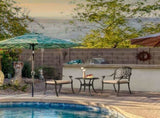 Phoenix Cast Aluminum Round Table, Patio End Table Side Table, Cast Aluminum Cocktail Table, Outdoor 96355568