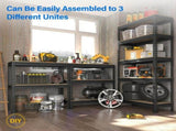 5 Tire Storage Shelves 28" W x 12" D x 59" H Metal Utility Shelving Unit Adjustable Heavy Duty 18729094