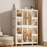 Portable Wardrobe Closet Storage Organizer for Clothes,Clothes Dresser,12 Magnetic Doors-12 Cubes & 69654260