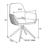 Fabric Upholstered Swivel Dining Arm Chair, Light Grey B016P224457