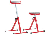 2-Pack Heavy Duty Metal Folding Roller Stand with Edge Guides Portable Woodworking Support - Red 35567362