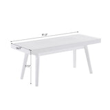 Larwich Solid Wood Slatted Bench, 41.30-Inch Long, White T2574P164600