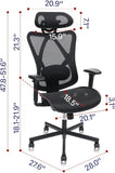 ZNTS Mesh Office Chair,Ergonomic Office Chairs with Wheels,Adjustable Lumbar T3060P270150