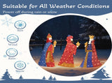 Set of 3 Lighted Three Kings with Gifts Christmas Decorations, Pre-lit 2D Holiday Decor with 80 Warm 64161451