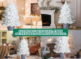 4 FT White Artificial Christmas Tree with Pot Stand, Potted Xmas Pine Tree with 200 Branch Tips for 52419562