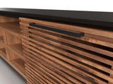 85 inch TV Stand Console for TVs up to 95 inches, No Assembly Required, Black with Bourbon Finish B108P160163