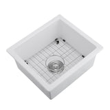 Quartz 18" L X 16" W Undermount Bar Sink With Grid And Strainer W1225P210522