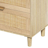 59" Rattan Dresser with Drawers, 6 Drawer Dresser for Bedroom, Clothes Storage Cabinet for Bedroom, W757P209511
