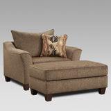 Camero Cafe Fabric 2-Piece Living Room Set, Accent Chair and Ottoman, Brown T2574P195447