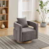 29.1"W Swivel Accent Open Back Chair Modern Comfy Sofa Chair With Weathered Base For Nursery Bedroom W1298P192482