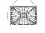 Tiffany Style Stained Glass Window Panel, 20x21 in Large Vertical Rectangle Hanging Transom Panel 60351235