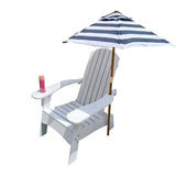 Outdoor or indoor Wood Adirondack chair with an hole to hold umbrella on the arm ,white 88028085