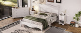 Queen Size Elegant Design Wood Platform Bed Frame,Retro Style Platform Bed with Wooden Slat N733P199703K
