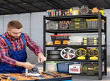 5-Tier Metal Storage Shelving, Industrial Utility Rack, Adjustable Height Bookcase for Living Room, 05405034