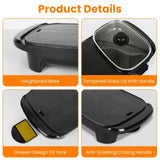 ZNTS 2 in 1 Hot Pot with Grill, Electric Hot Pot 2 in 1 Hot Pot BBQ Grill, Removable Hotpot Pot 1300W 44812159