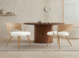 Wicker dining chairs - 4-piece set - Farmhouse soft padded cane back kitchen chair with sponge 31686339